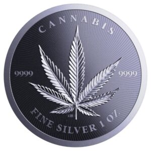 Srebrna Moneta Czad Cannabis 2024, 1 uncja